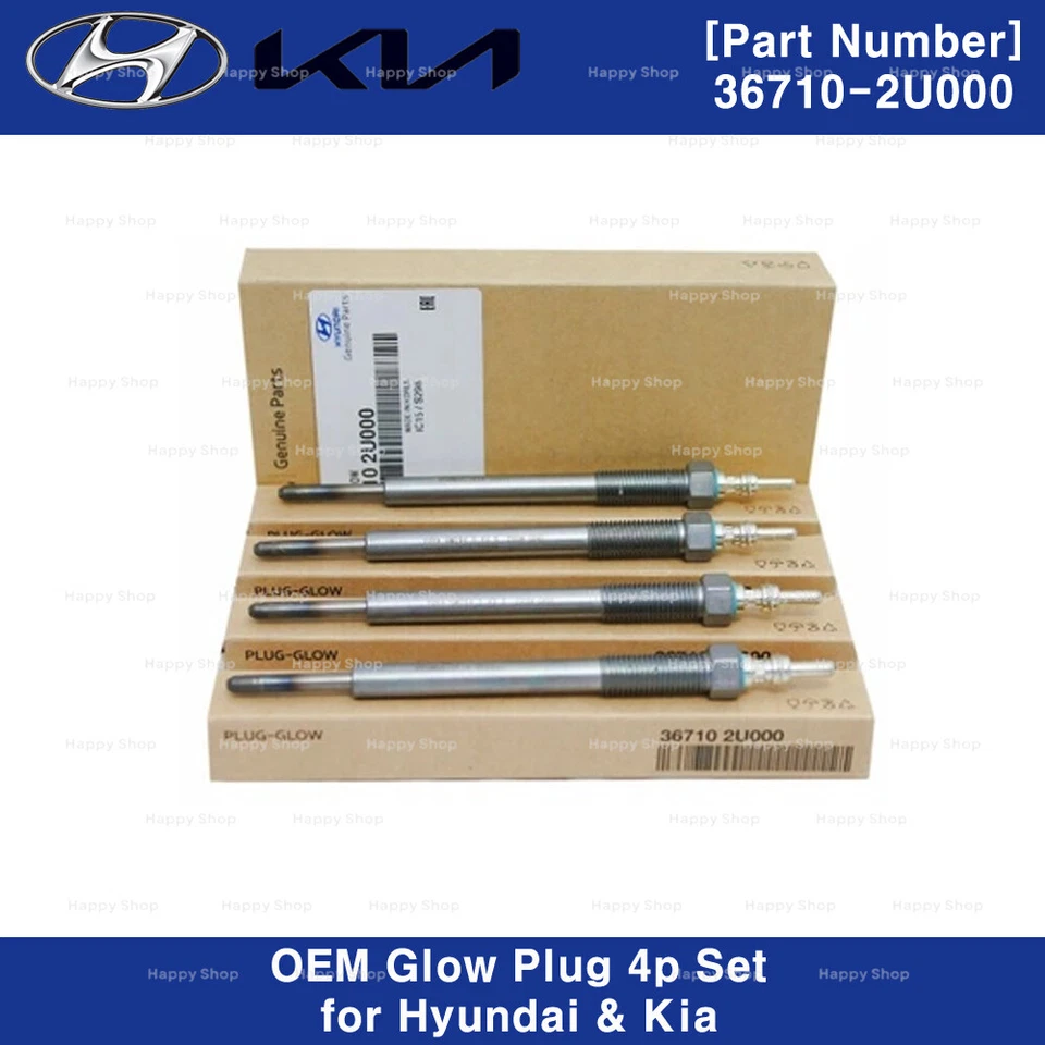 Genuine OEM 367102U000 Glow Plug 4P Set for Hyundai Tuscon Kona Kia Sportage - Image 2 of 3