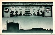 Linen Postcard Waukesha Motor Company Century of Progress Chicago Illinois
