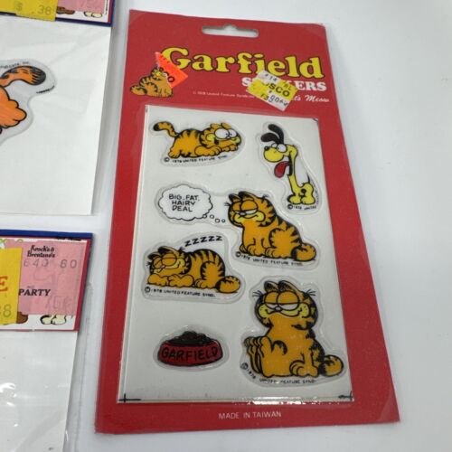 Garfield The Cat Vintage 1978 NOS Stickers Sheet Sticker Puffer Puffy Lot 3 - Picture 2 of 8