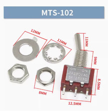 Toggle Switch MTS-102-103-202-403 3/6/9/12 Pin 2/3 Position SPDT ON-On On-Off-On