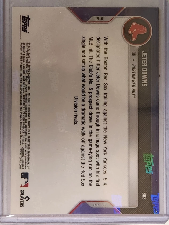 2022 Topps Now Orange Parallel Jeter Downs # 1/5 - Image 3 of 3