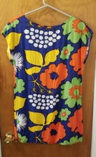 Marimekko Uniqlo Women's Tunic Dress Swimsuit Cover-Up Multicolor Mod Sz Small 