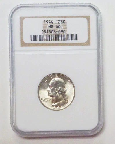 1944 WASHINGTON QUARTER NGC MS66