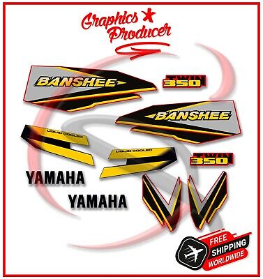 98/' 1998 Yamaha Banshee Yellow//Black Decals Stickers Quad Graphics 10pc kit
