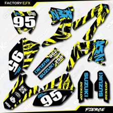 Bumble Bee Blue Fierce Graphics Decal Kit fits Suzuki RMZ250 RMZ 250 10-18 