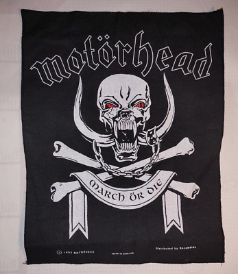 Motörhead March or Die 1992 Backpatch Rückenaufnäher Siebdruck Vintage Original