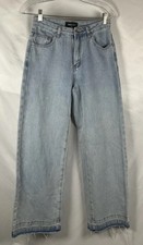 White Fox Women&rsquo;s Size XS I Don&rsquo;t Need You Mid Rise Wide Leg Jeans Denim Pants