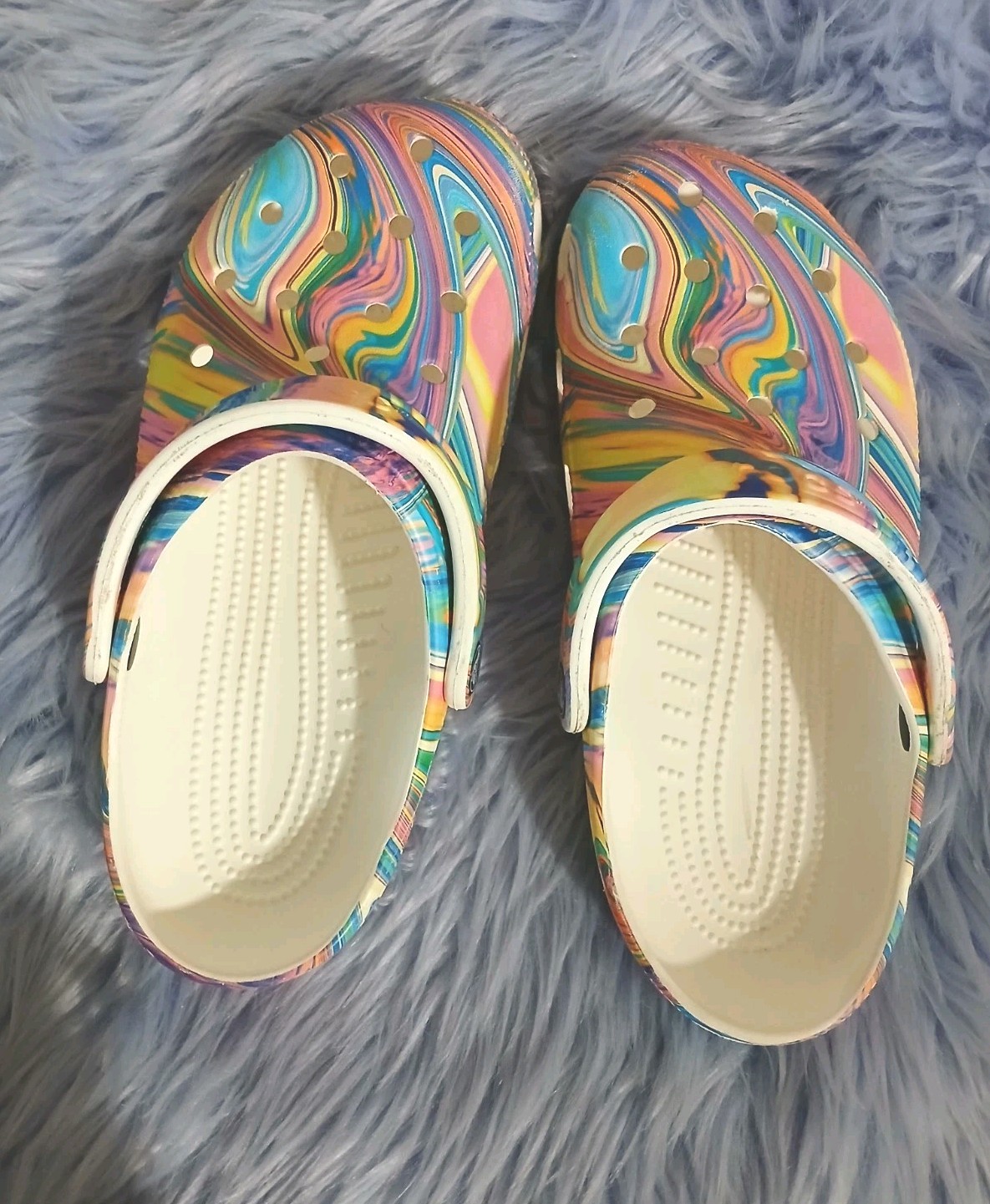 Crocs Tie Dye Classic Clog Comfortable Casual Shoes US 7 Men 9 Women