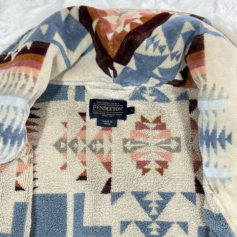 Pendleton Chief Joseph Classic Robe Womens L Rosewood Cotton Terry  Southwestern - Image 4 of 4