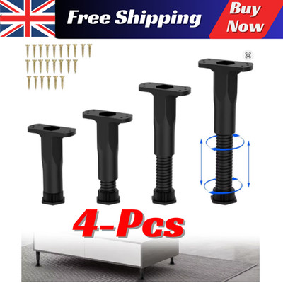 4 Stück Möbel verstellbare Beine Bett Stützbein Schwerbett Ersatzbeine UK
