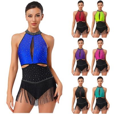 backless dance dress Women's Sparkle Sequins Latin Jazz Cha-Cha Rumba Ballroom Best Shapewear for Wedding Thanksgiving Gifts making it perfect for Color:Hot Pink