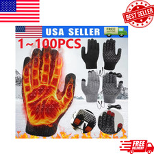 Heated Gloves Electric Rechargeable Battery Hand Warm Windproof Thermal Winter