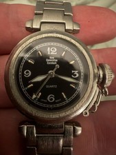 New Generation Eurotech Pasha Style Quartz Watch Black Dial Silver Tone Link