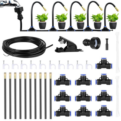 Mist Cooling Automatic Irrigation System-Misting System 33FT Misting Line & 10 B
