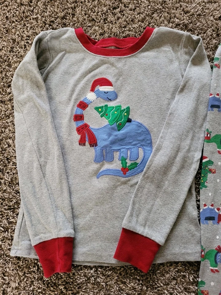 Gimnasios/Pijama Gymboree Niños Talla 7 Navidad Dinosaurio Usado en Excelente Condición Foto 2 de 4