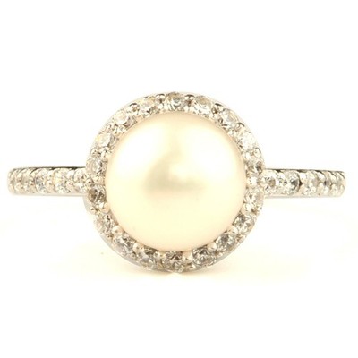 925 Silver 4.30Cts. 100% Natural Pearl Certified Diamond Ring - Tariffs Free