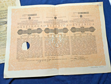 Królestwo Jugosławii: obligacja 1932 trójjęzyczna, 5 wartości nominalnych, perforowana