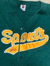 Vintage Bo-Wear Sports Grill OKC Men's XL Green Baseball Jersey Made in USA