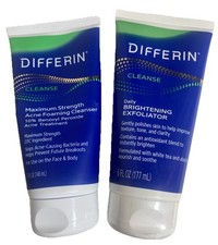 Differin Cleanse Acne Foaming Cleanser 5 fl oz  Exfoliator 6 fl oz NEW
