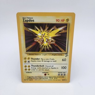 Pokémon TCG Zapdos Base Set 2 Holo Rare Card 20/130 LP Vintage