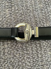 Chico's Women  s Black Leather Belt Adjustable M/L