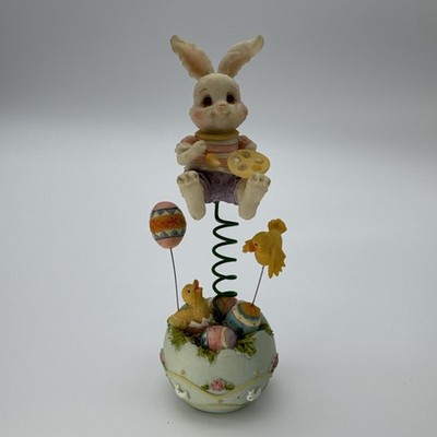 Bunny Painting Easter Eggs Egg Ducklings Figurine Spring Cute 6.5 