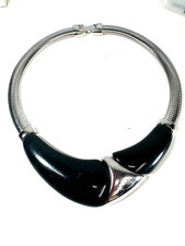 Vintage Necklace Napier Omega Chain Black Pla...