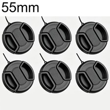 6PCS 55mm Front Lens Cap Cover Center Pinch Snap On For Nikon Sony Pentax