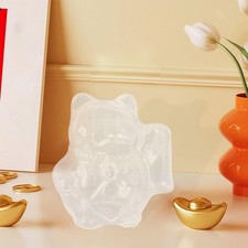 Glass Piggy Bank Art Craft Figurine Storage Jar for Fireplace Bedroom Office