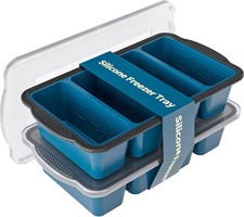  Silicone Freezer Tray With Lid, 8 Large 1 Cu...