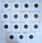 1925-S Lincoln Wheat Penny Very Fine+ (VF+) Lot of 15 Coins
