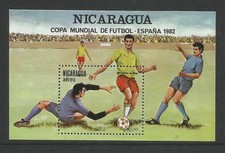 NICARAGUA 1982 WORLD CUP SOCCER SHEET. MINT NEVER HINGED