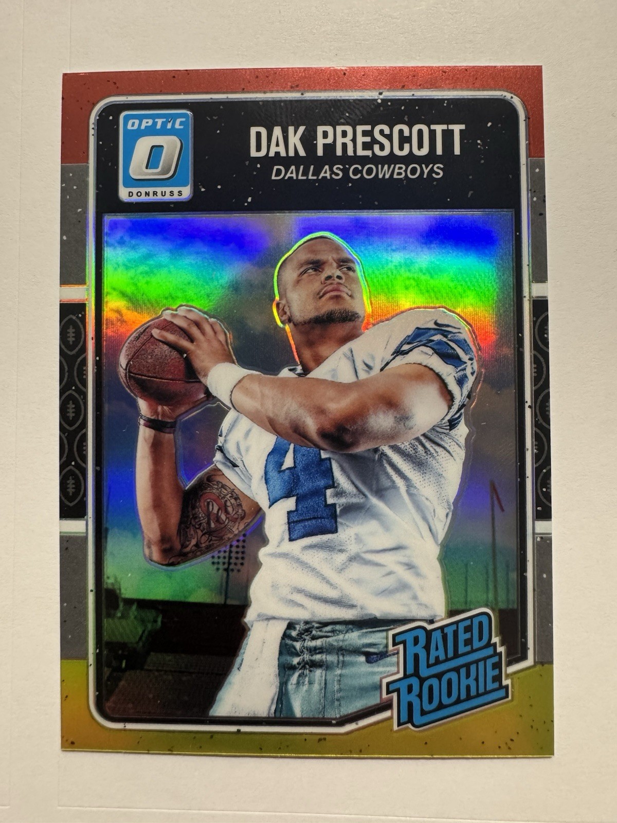 2016 Donruss Optic Dak Prescott RC Rated Rookie Red & Yellow Cowboys