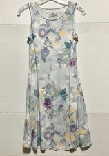 Cupio Women's Sleeveless Tank Dress Size S Floral Pockets Stretch Beachy Summer