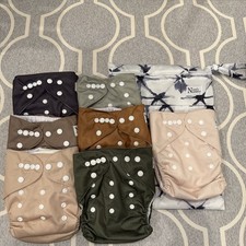 Nora  s Nursery Cloth Diapers 7 Pc Includes 7 Inserts 1 Wet Bag Waterproof NEW