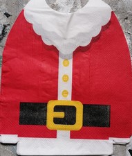 4 x Single Paper Napkins for Decoupage and Party. Novelty Santa Suit. Christmas