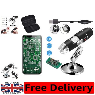 40-1000X USB Mikroskop: 8 LED, Metallfuß, ideal für Studenten & Bastler