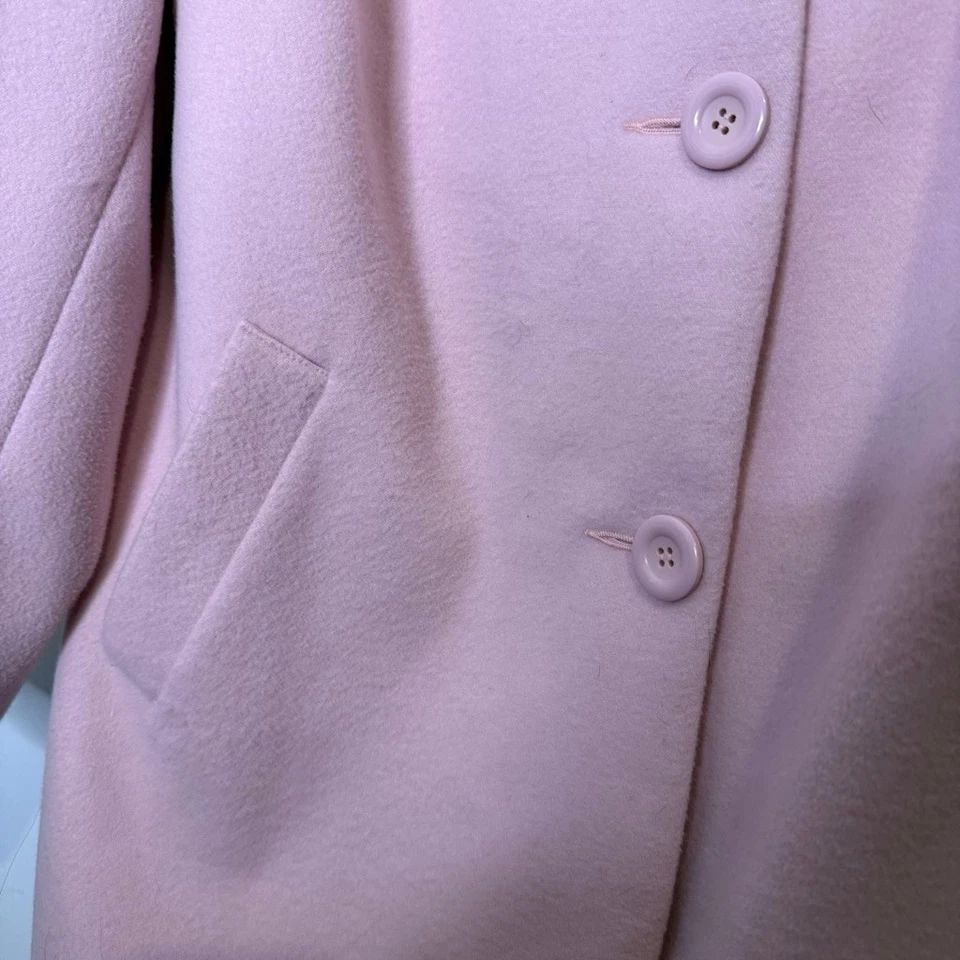 Abrigo Together Rosa Claro Sin Cuello Botón Bolsillos Delanteros Talla 14 Usado Foto 3 de 4