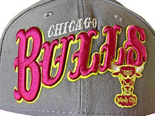 Chicago Bulls New Era 59Fifty 6X Champions Side Patch Pink Gray 7 1/4 Fitted Hat