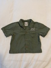 VTG Disney Store Poohs Clubhouse 12-18m Boys Button Up Green