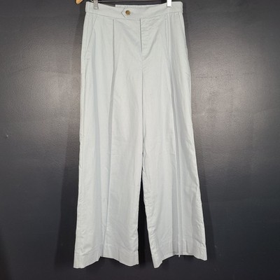 Banana Republic Women's Linen-Cotton Wide-Leg Hight Rise Pant Light Blue Sz 4