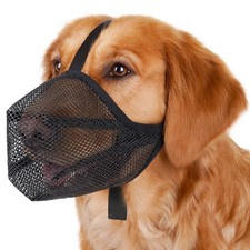 Mayerzon Dog Muzzle, Soft Mesh Muzzle for M Snout Cir: 9 "-10 " , Black