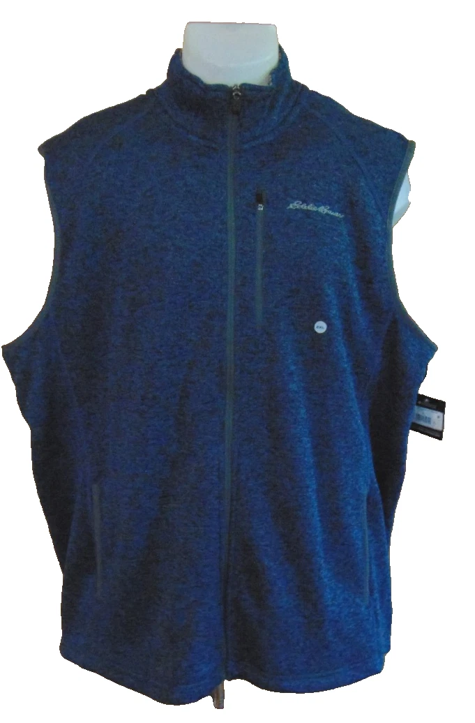 Eddie Bauer Radiator Vest Mens Full Zip Heather Blue Outdoor Hiking Aventure~2XL