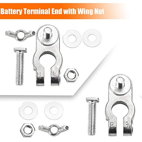  Car Battery Terminal End with Wing Nut Terminal Connectors Zinc-Alloy Clamps 