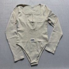 Bodysuit Top Women Sz M Cream New Without Tags