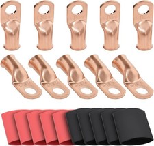 10pcs 1/0 AWG 3/8 Heavy Duty Battery Lugs Ring Terminals