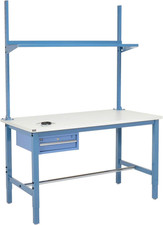 72" W X 36" D Workbench, 1-5/8" Thick ESD Laminate Square Edge with Drawer