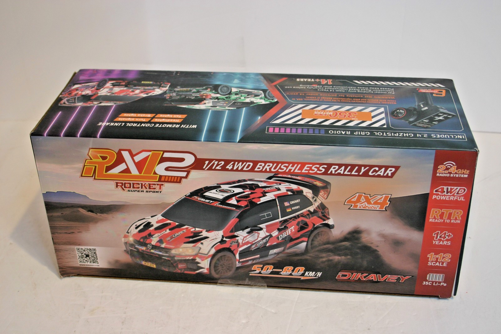 1:12 AWD Brushless RC Rally Car w Gyro - Max 50 MPH ADULT -YELLOW