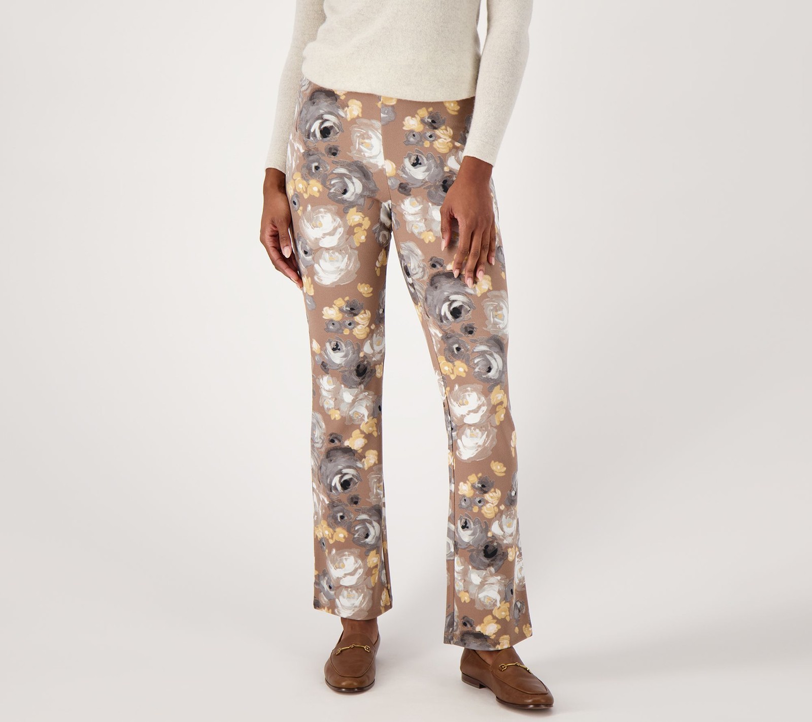 Isaac Mizrahi Live! Women's Petite Pants 3XP Printed Pebble Knit Brown A572621