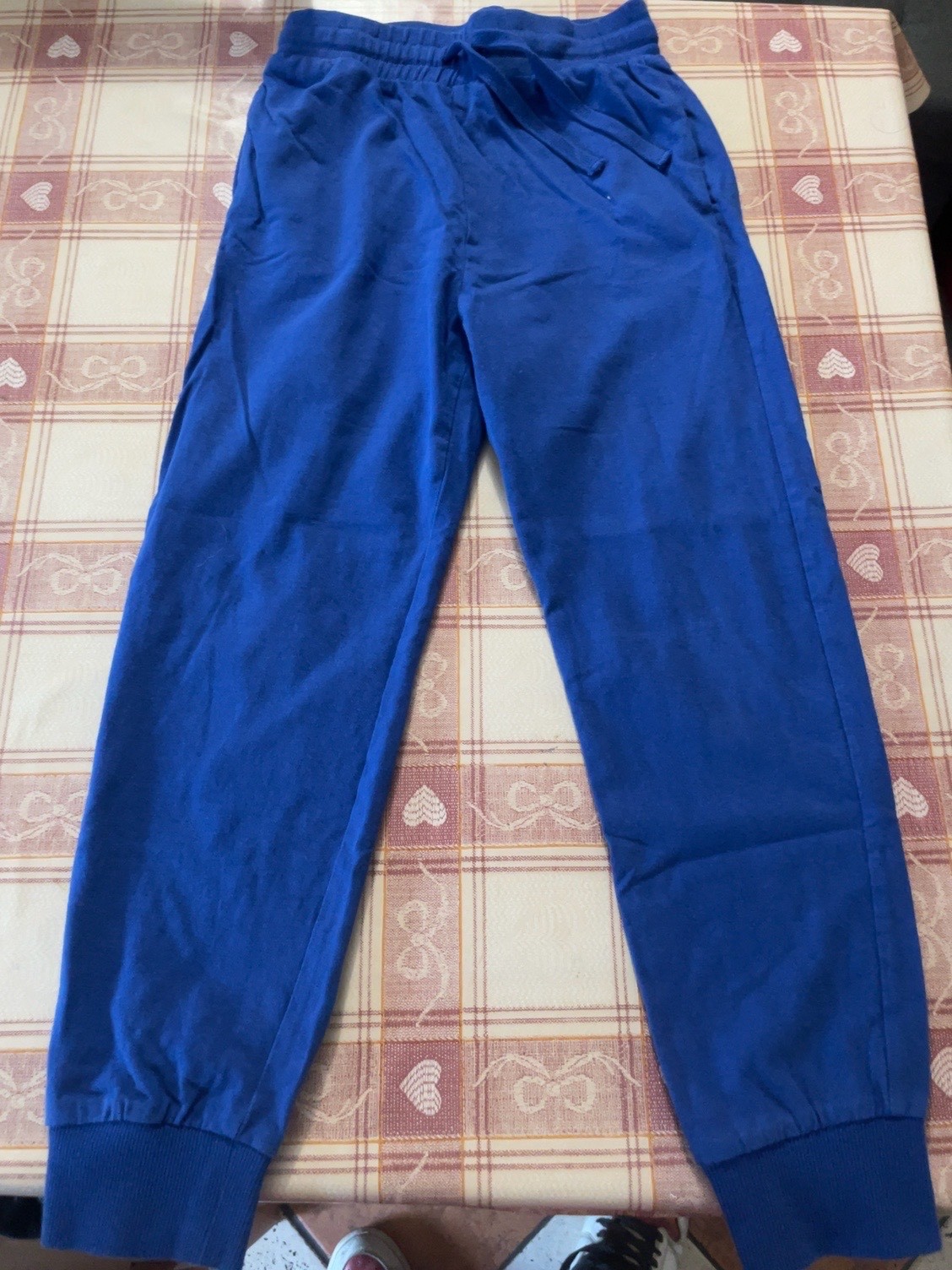 H&M Pantaloni Tuta Bambino 8-9 Anni 134 cm Blu 100% Cotone Usato